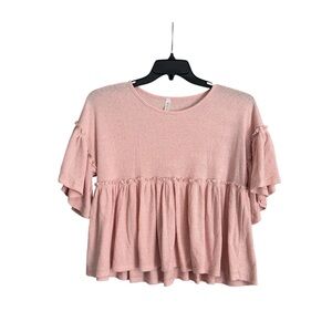 Women's Pink Ruffle‎ Top